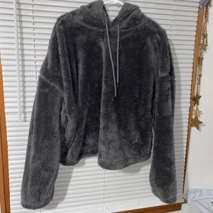 Cropped Fuzzy Hoodie
